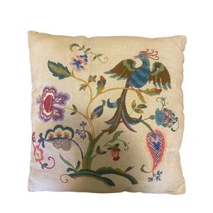 Vintage embroidered peacock throw pillow 😍